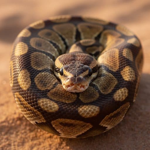 Macro photograph of a ball python