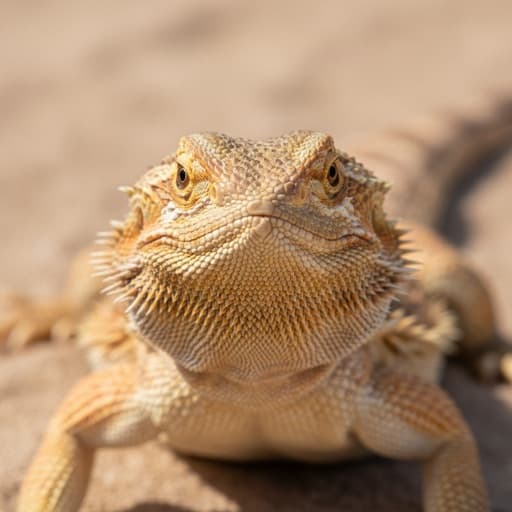 Macro photograph of a bearded dragon