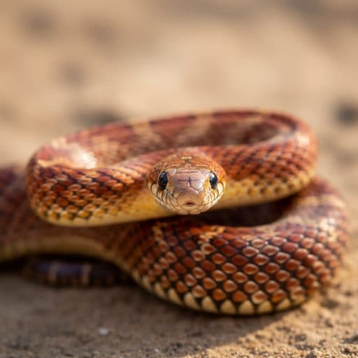 Macro photograph of a corn snake